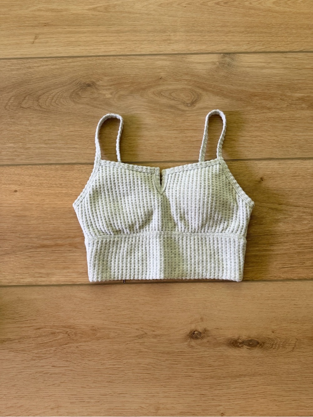 Gilly Hicks Light Heather Gray Waffle Knit Bralette